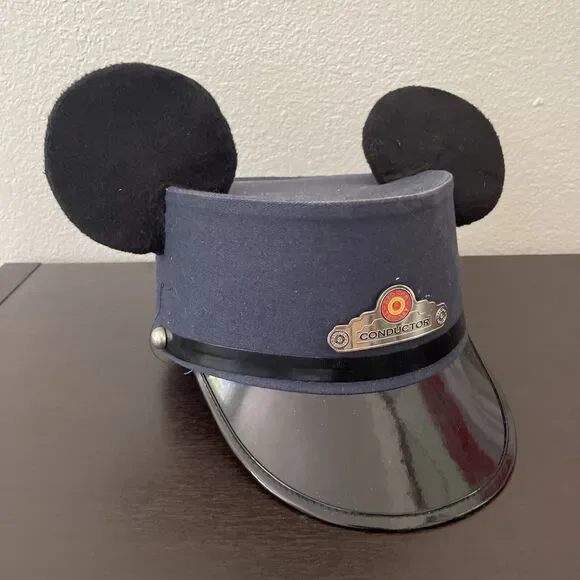Disney Parks Mickey Mouse Ear Conductor Hat Red Car Trolley Size S/MD *READ* - Picture 1 of 12